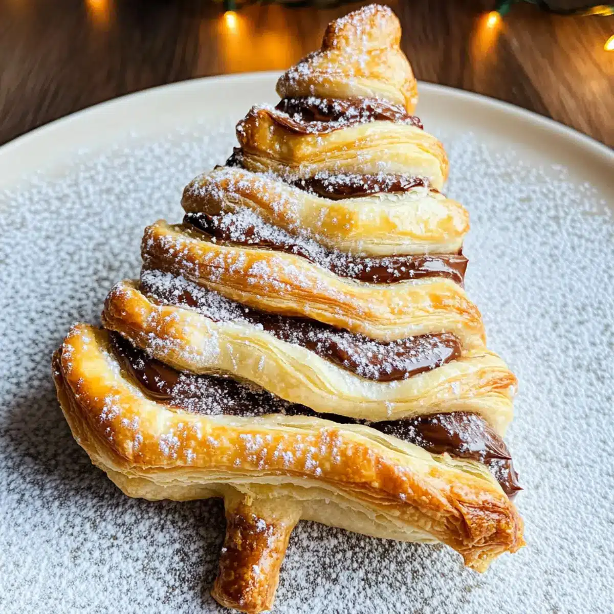 Puff pastry Christmas tree with Nutella – super easy