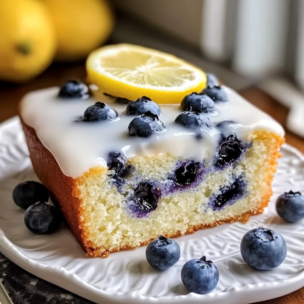 Leichter Joghurtkuchen mit Blaubeeren und Zitrone