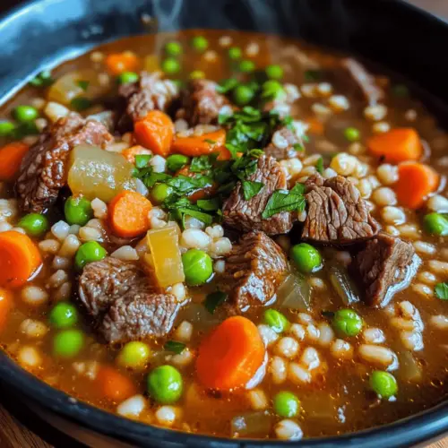 Rindfleisch- und Gerstensuppe Rezept Zutaten: - 500 g Rindfleisch, gewürfelt - 1 Tasse Gerste - 2 Karotten, gewürfelt - 2 Selleriestangen, gewürfelt - 1 Zwiebel, gehackt - 3 Knoblauchzehen, gehackt - 6 Tassen Brühe - 2 Lorbeerblätter - 1 Teelöffel Thymian - Salz und Pfeffer nach Geschmack - 2 Esslöffel Öl Anleitung: 1. Öl in einem großen Topf erhitzen. 2. Rindfleisch hinzufügen und anbraten, bis es braun ist. 3. Zwiebel, Knoblauch, Karotten und Sellerie hinzufügen und einige Minuten anbraten. 4. Brühe, Gerste, Lorbeerblätter und Thymian hinzufügen. 5. Zum Kochen bringen, dann die Hitze reduzieren und 1-2 Stunden köcheln lassen. 6. Mit Salz und Pfeffer abschmecken. 7. Heiß servieren.