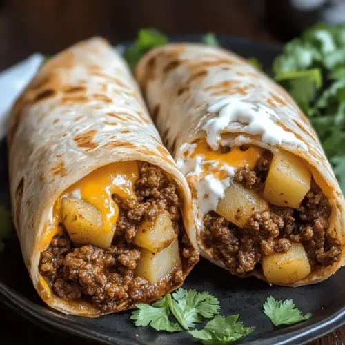 Käse Rindfleisch Kartoffel Burritos Rezept