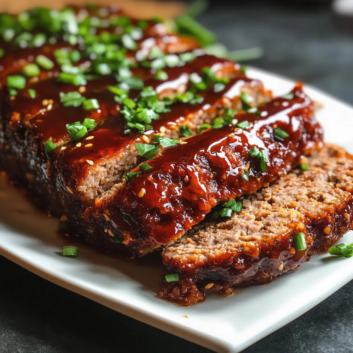 Gochujang-Glasiertes Hackbraten Rezept Zutaten: - 500g Rinderhackfleisch - 1 Tasse Haferflocken - 1 Zwiebel, gewürfelt - 2 Knoblauchzehen, gehackt - 1/4 Tasse Sojasauce - 2 Esslöffel Gochujang - 1 Esslöffel Honig - 1 Ei - Salz und Pfeffer nach Geschmack Anleitung: 1. Ofen auf 180°C vorheizen. 2. In einer großen Schüssel alle Zutaten vermengen. 3. Die Mischung in eine Kastenform geben und gleichmäßig verteilen. 4. Im vorgeheizten Ofen 45-50 Minuten backen. 5. Vor dem Servieren 10 Minuten ruhen lassen.