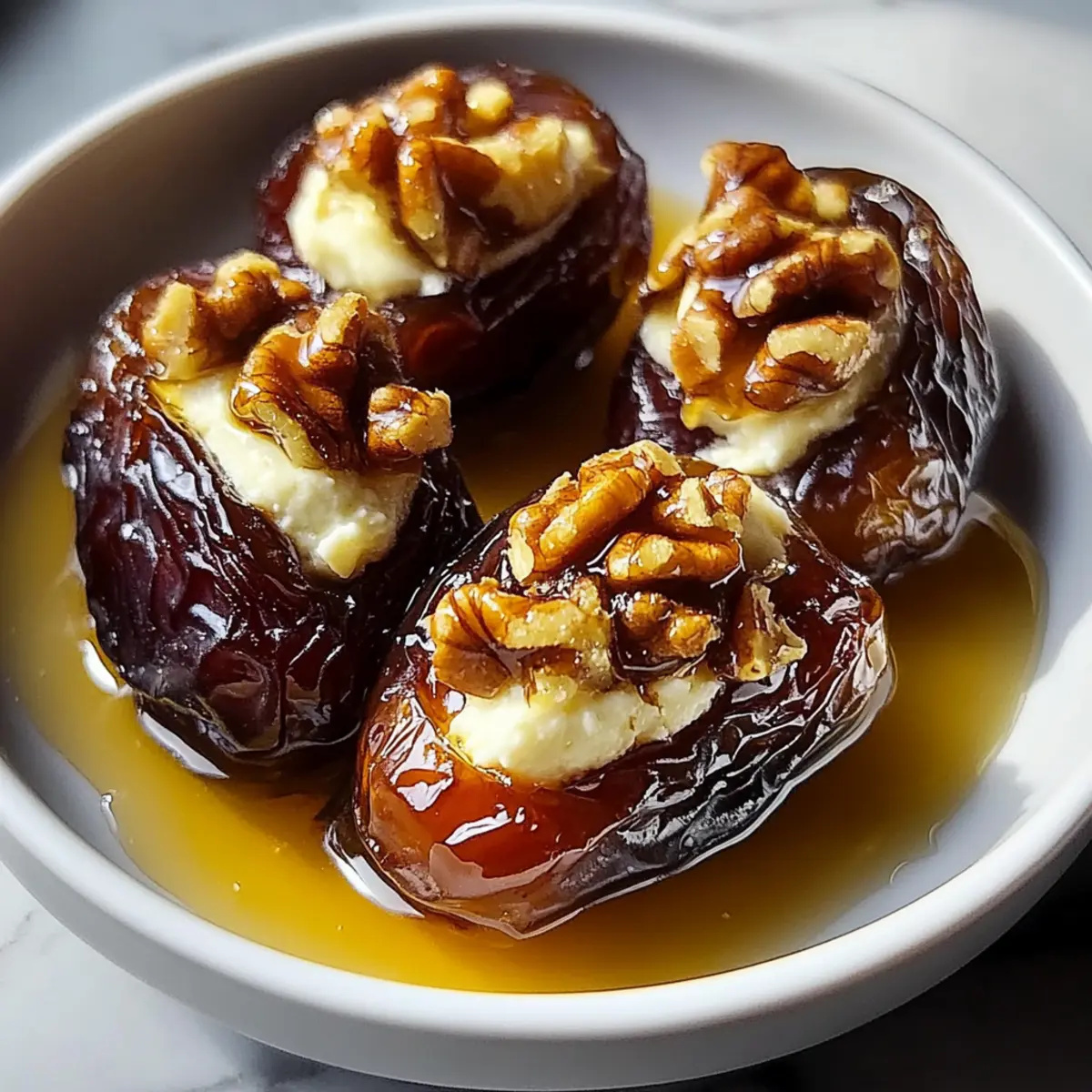 Honig-Walnuss gefüllte Datteln