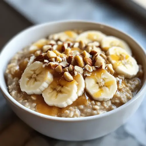 Haferbrei mit Mandelbutter und Banane Rezept