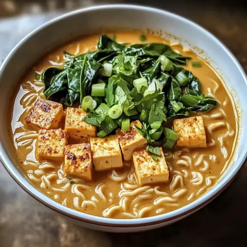 Cremige Kokosnuss-Curry-Ramen mit Tofu für einen gemütlichen Abend zuhause
