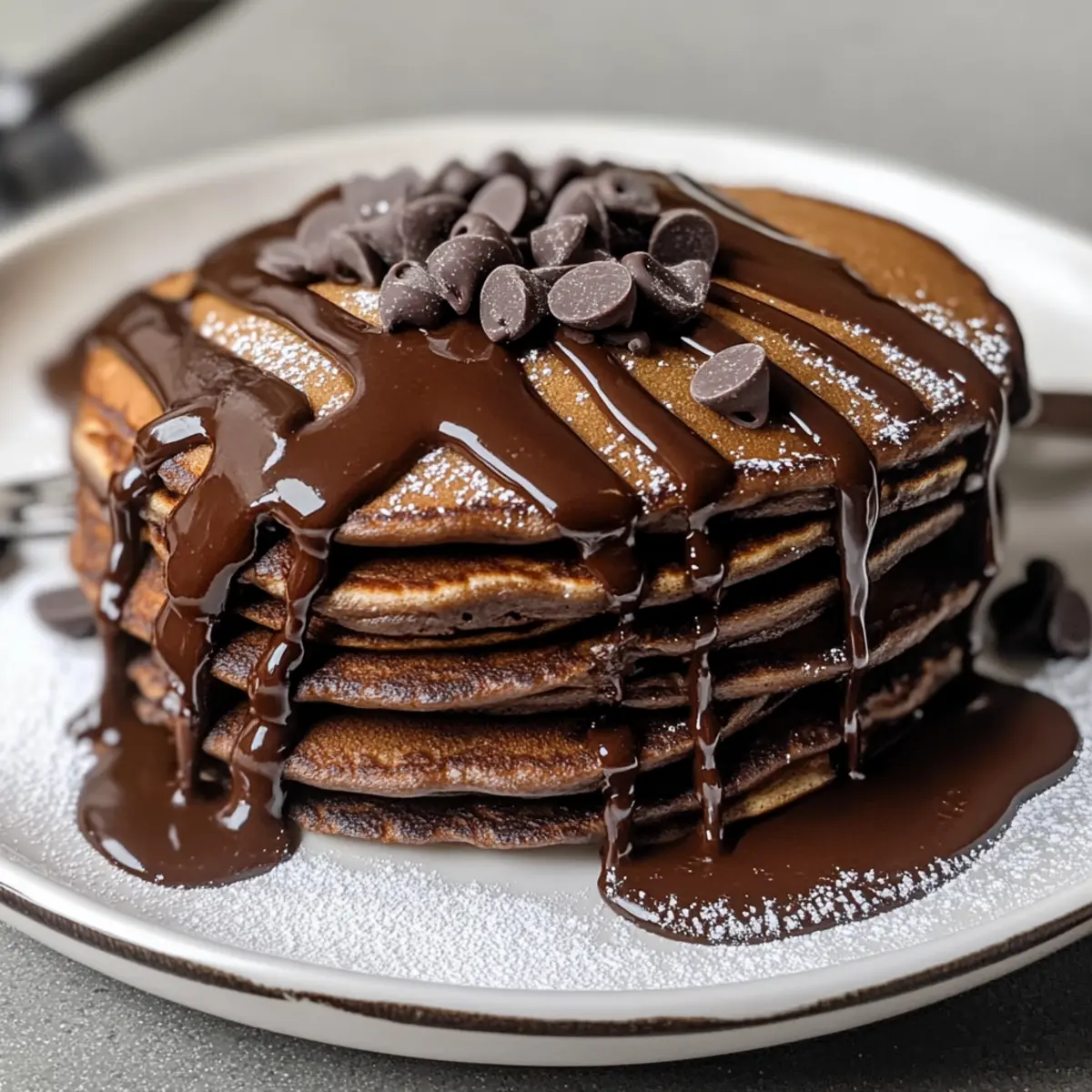 Flauschige Schokoladenpfannkuchen