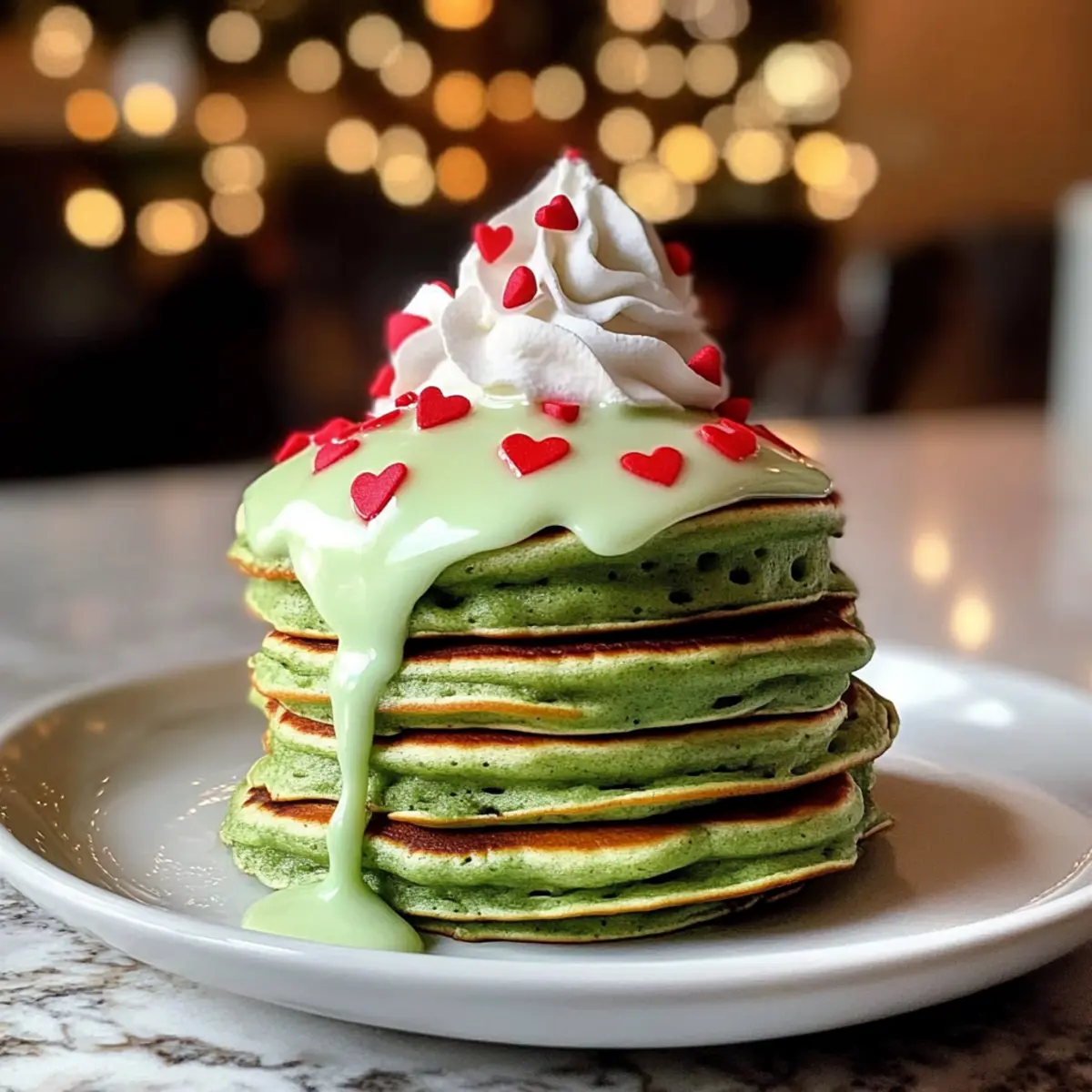 Grinch Grün Pfannkuchen mit Frischkäse Glasur Rezept