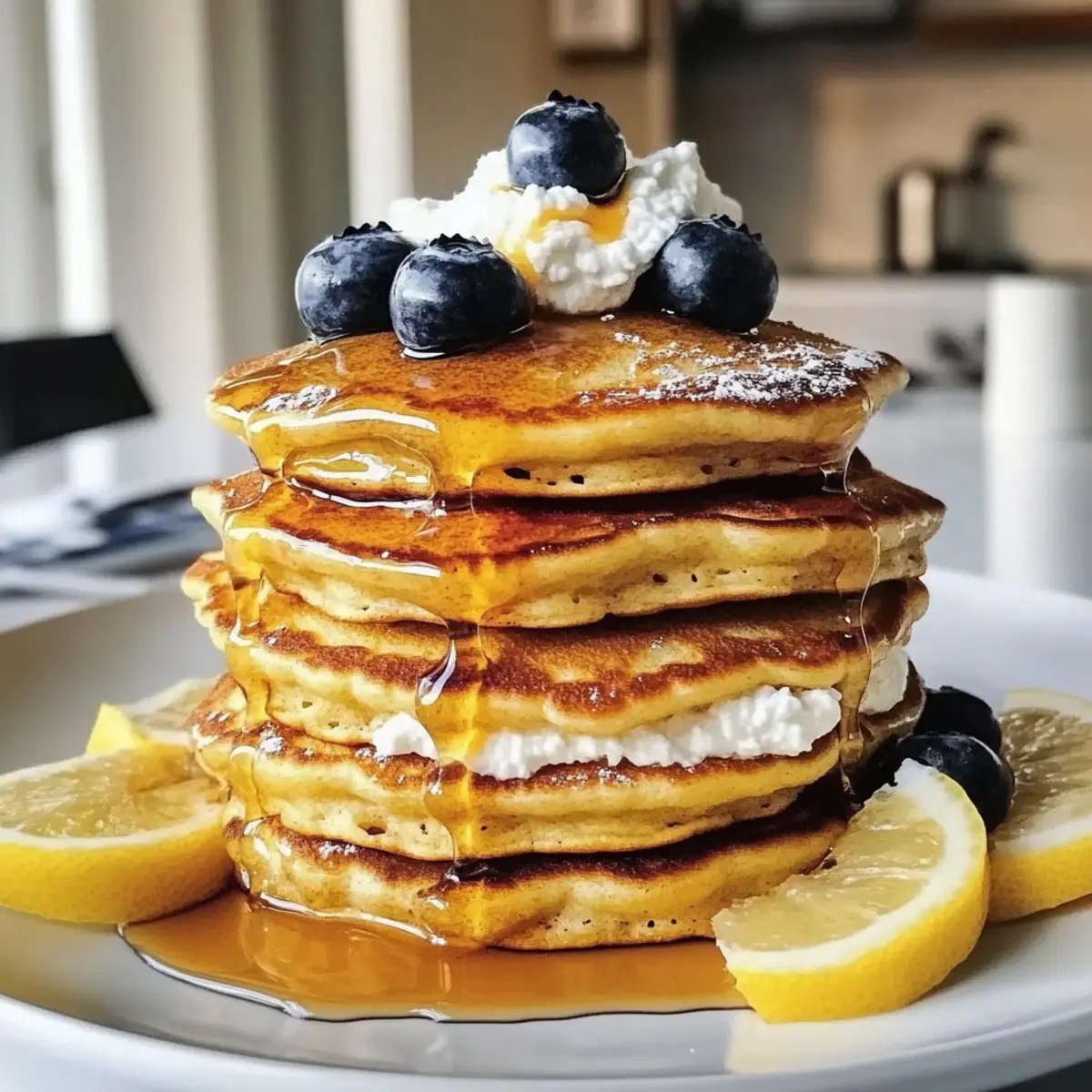 Zitronen-Ricotta-Protein-Pfannkuchen