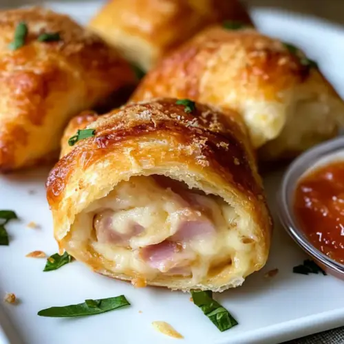 Schinken Käse Schnecken aus Pizzateig