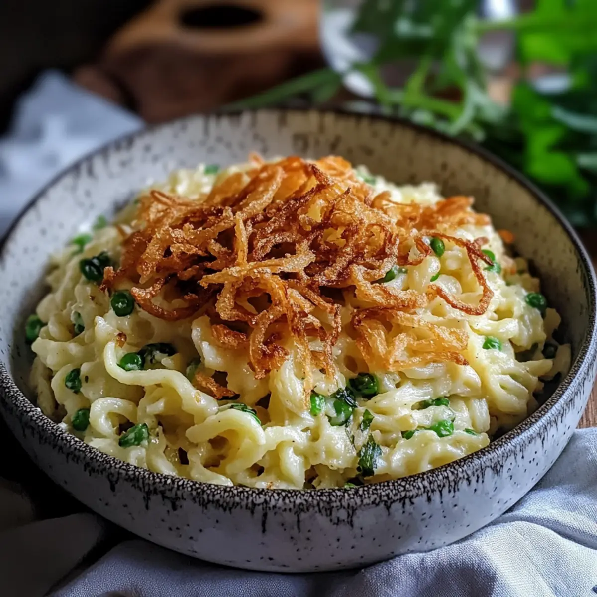 Bärlauch Käse Spätzle mit Röstzwiebeln