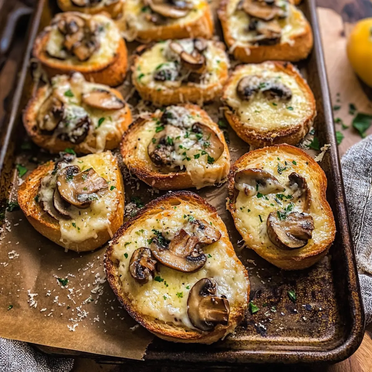 Käsechampignon-Appetizer-Toast