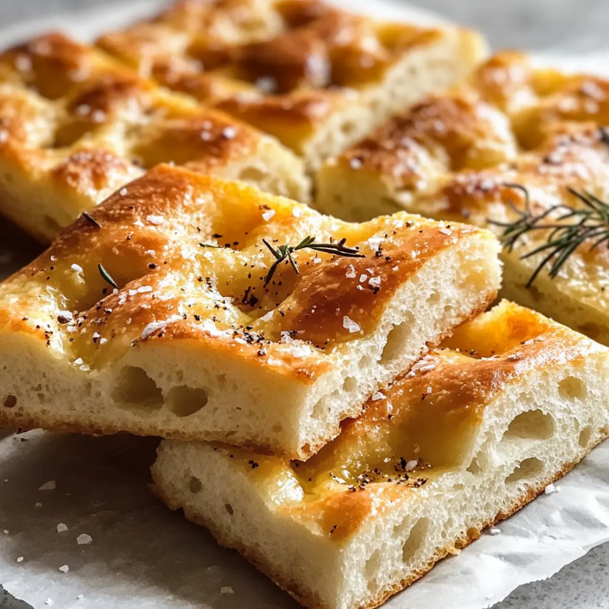 Einfache Focaccia-Brot (kein Kneten, eine Schüssel)