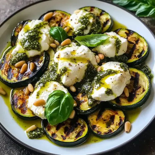 Gegrillter Zucchini-Salat mit Burrata