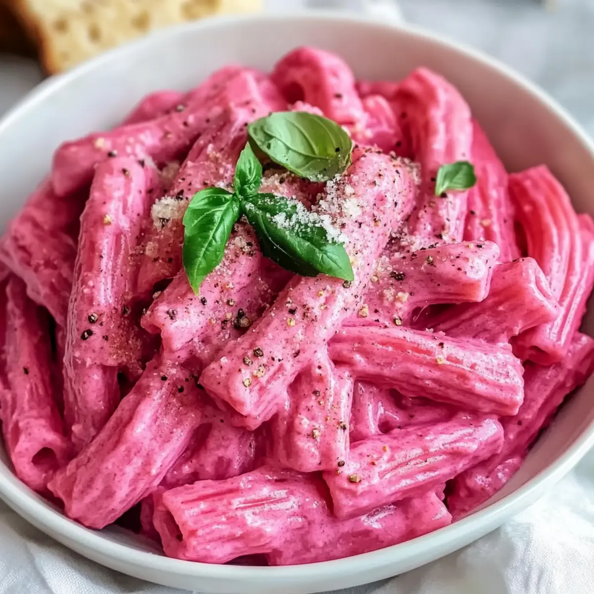 Gesunde vegane rosa Pasta