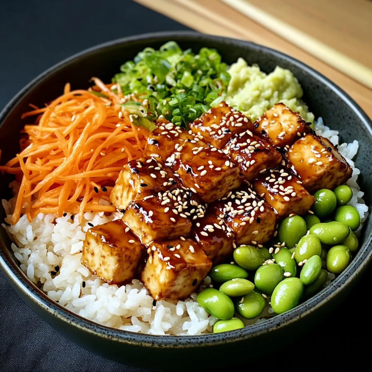 Japanische Superfood-Bowl mit cremigem Sesam-Dressing