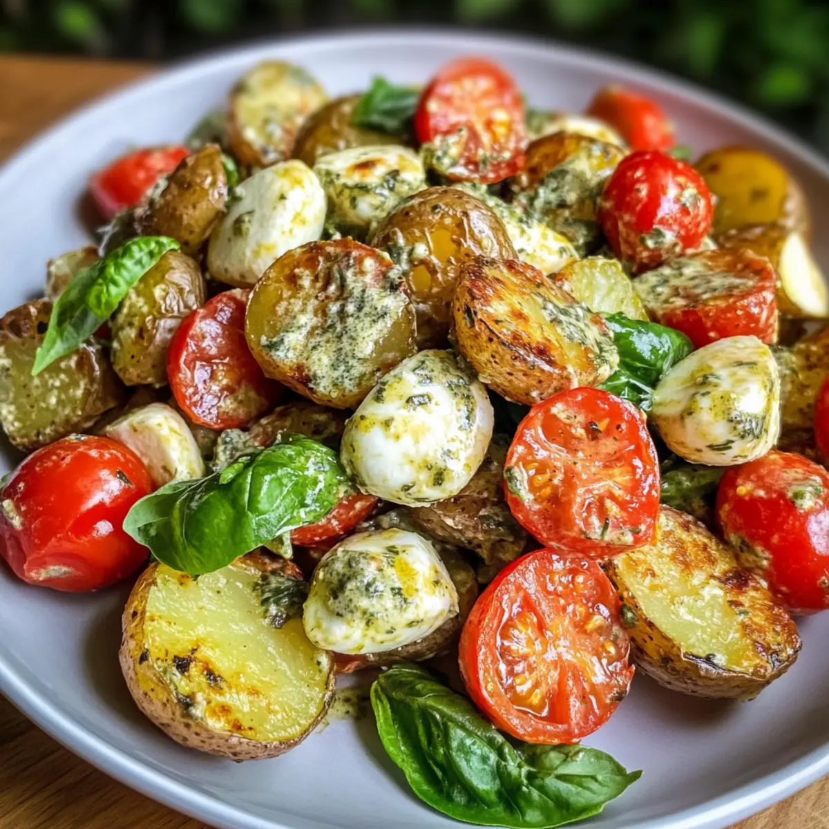 Kartoffelsalat mit Tomaten und Mozzarella