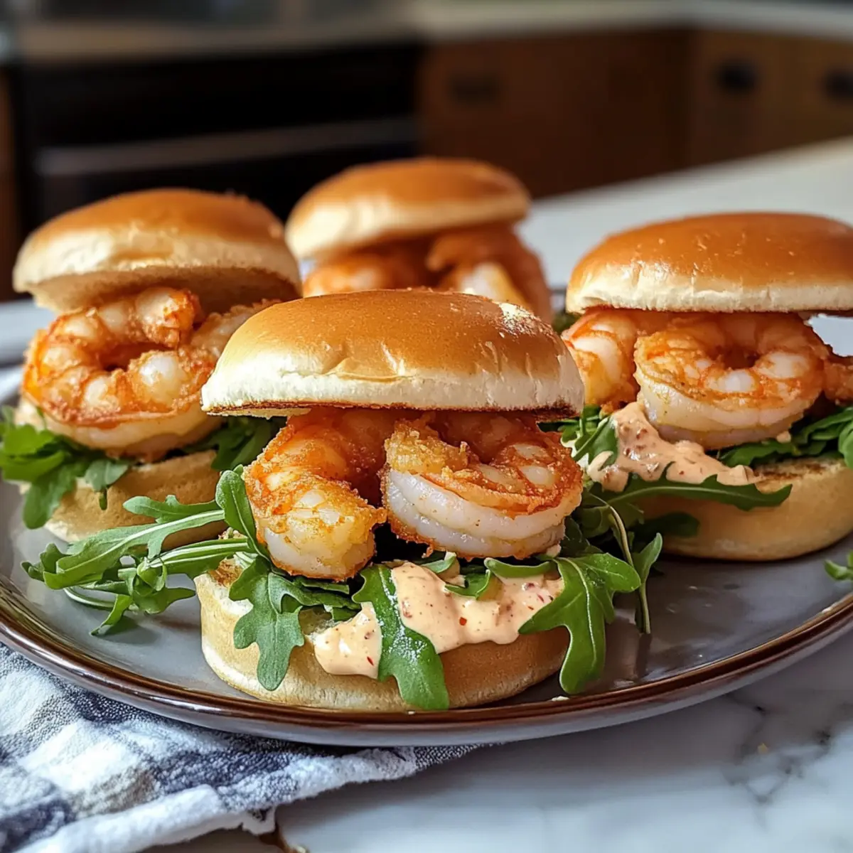 Mardi Gras Po-Boy Garnelen-Slider mit würziger Remouladensauce