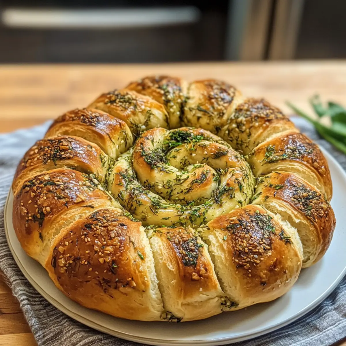 Ofenfrisch: Bärlauchbrot mit Pesto und Dinkelmehl