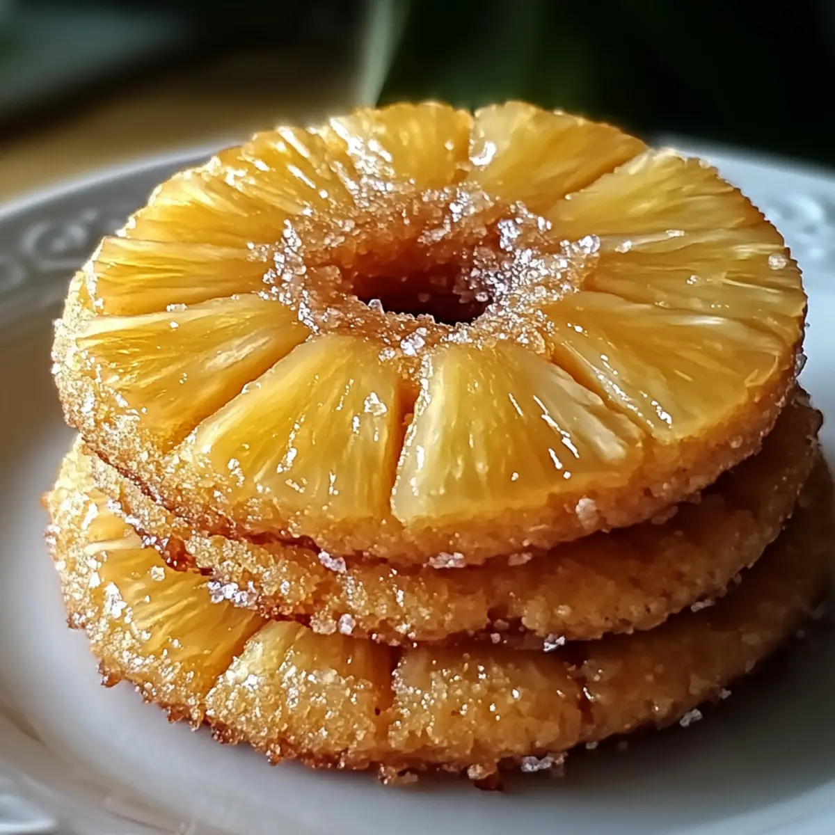 Ananas-Upside-Down-Zuckerplätzchen, die jeden Biss erfreuen