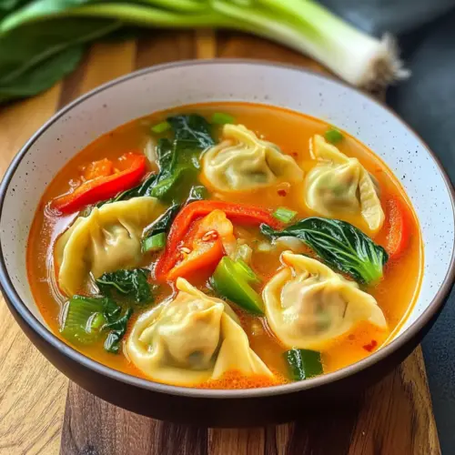 Schnelle asiatische Suppe mit Dumplings