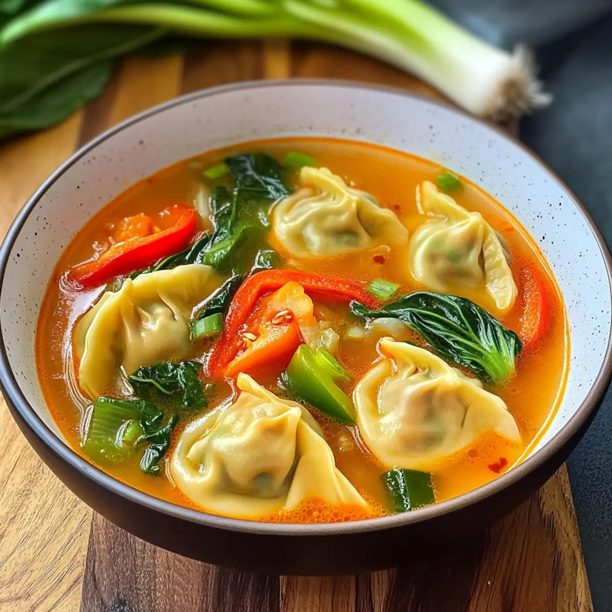 Schnelle asiatische Suppe mit Dumplings