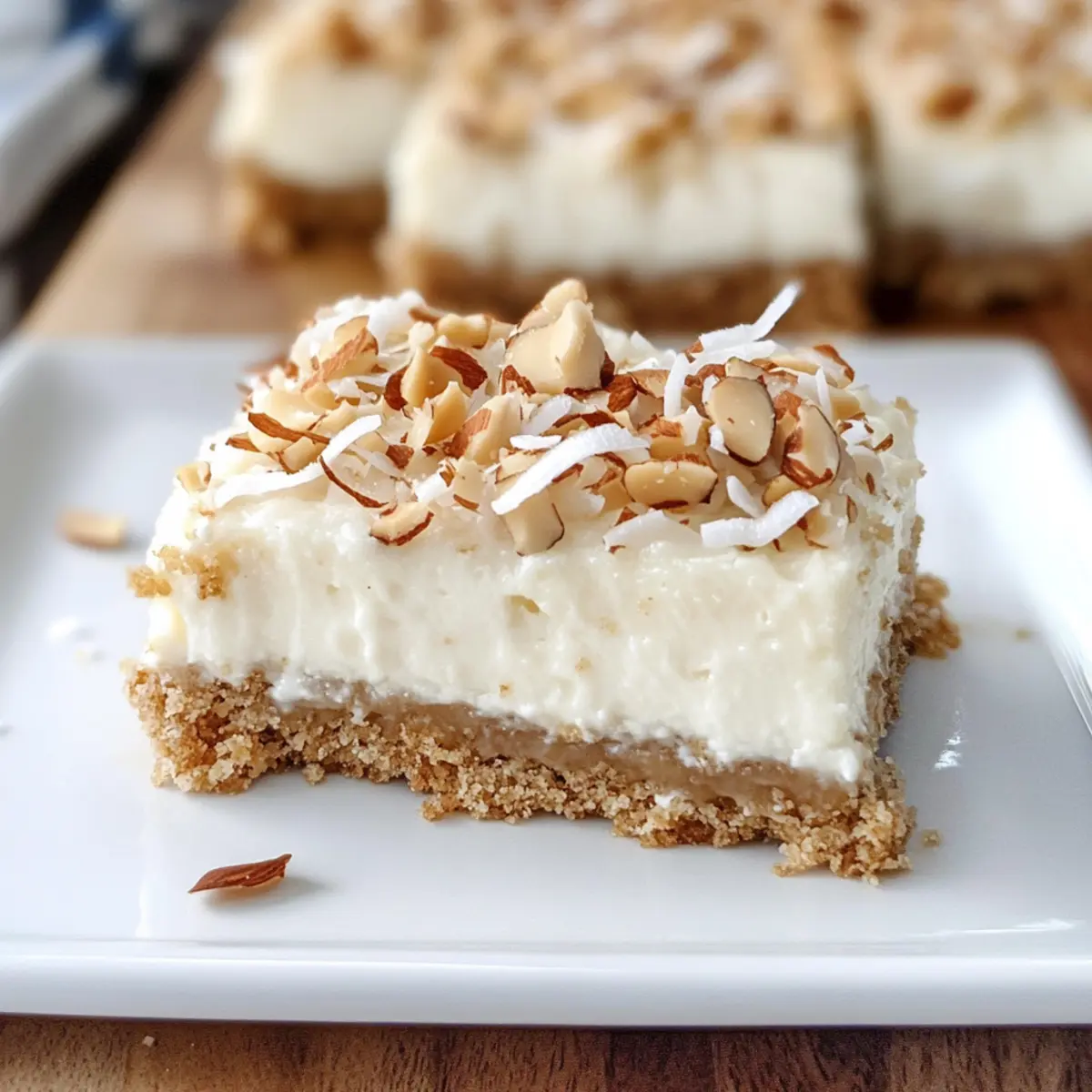 Dünne Kokosnuss-Cheesecake-Riegel