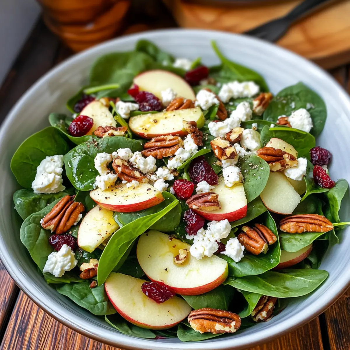 Apfel Feta Spinat Salat