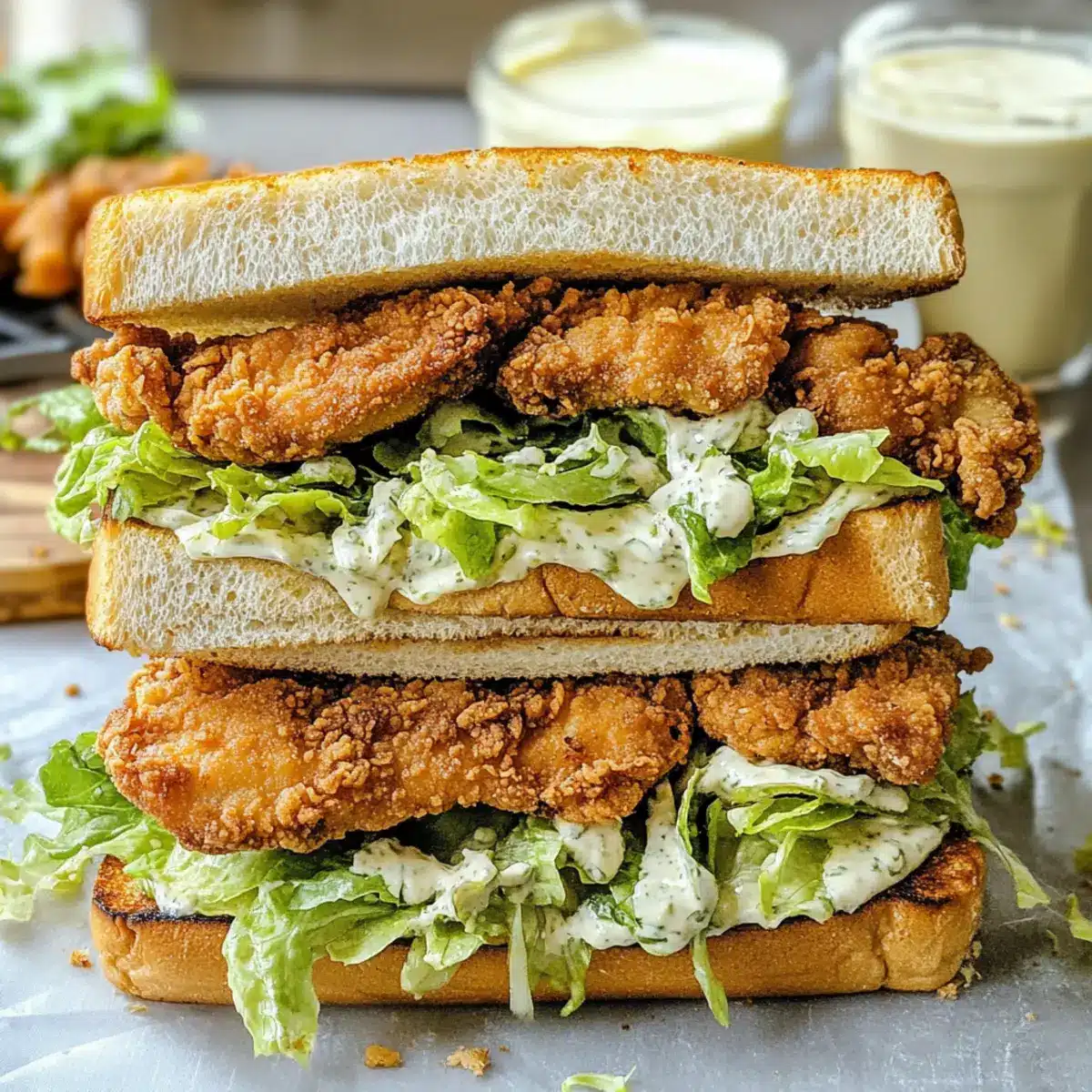 Hühnchen Caesar Sandwiches