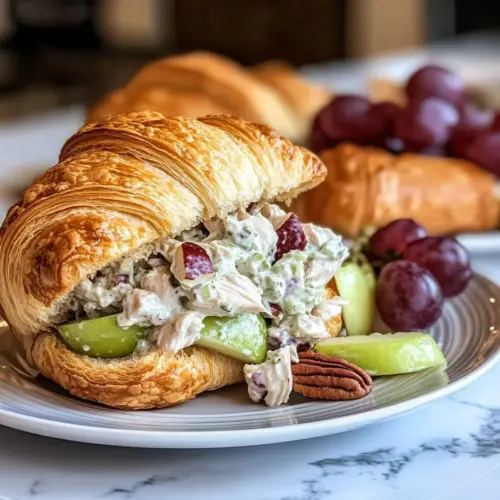 Hühnchensalat-Buttercroissantsandwiches