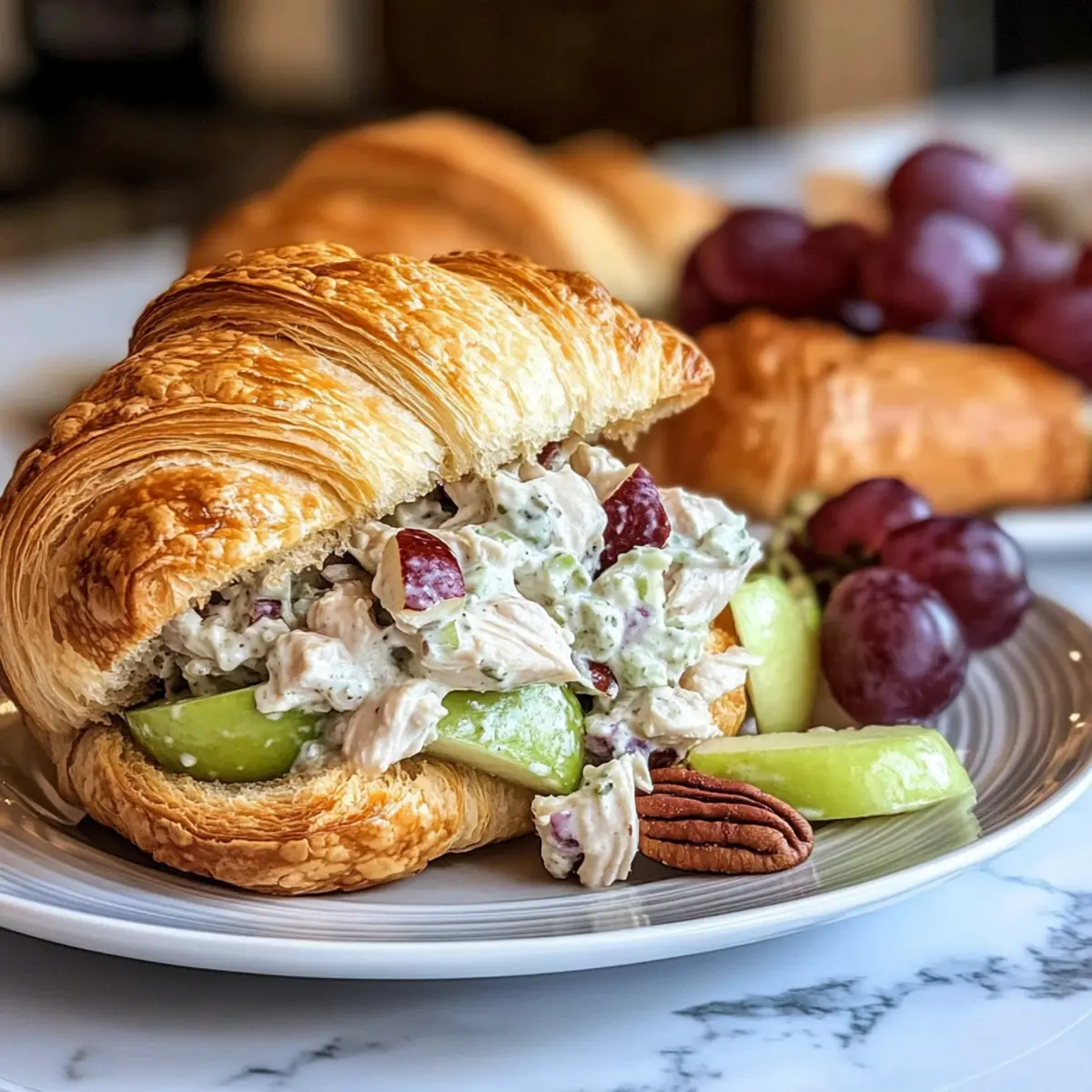 Hühnchensalat-Buttercroissantsandwiches