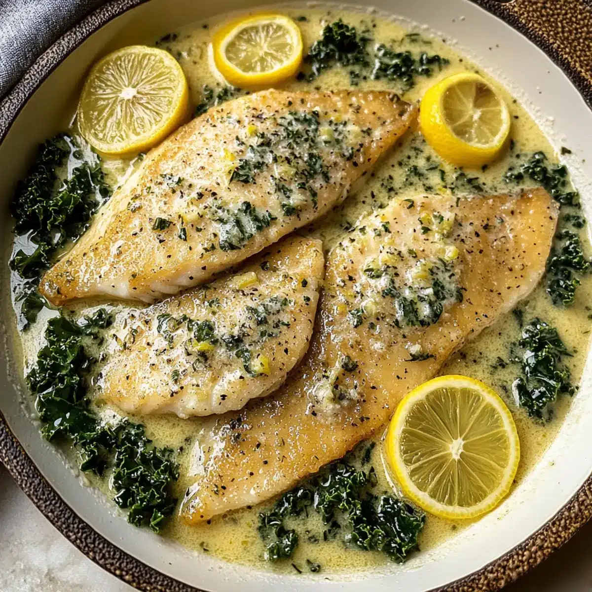 Cremige Zitronen-Knoblauch-Kräuter-Tilapia