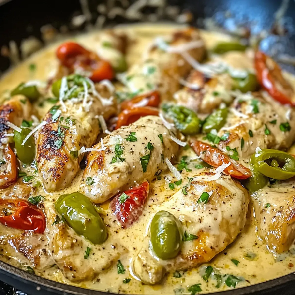 Cremige Pepperoncini-Hühnchen-Pfanne