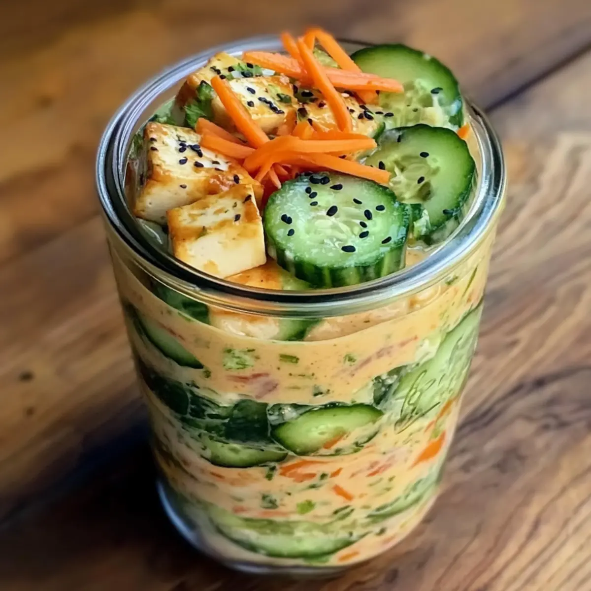 Cremiger asiatischer Gurkensalat