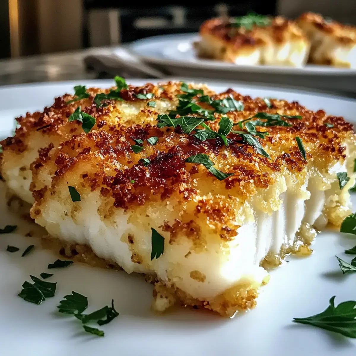 Krosse Parmesan-Crusted Kabeljau