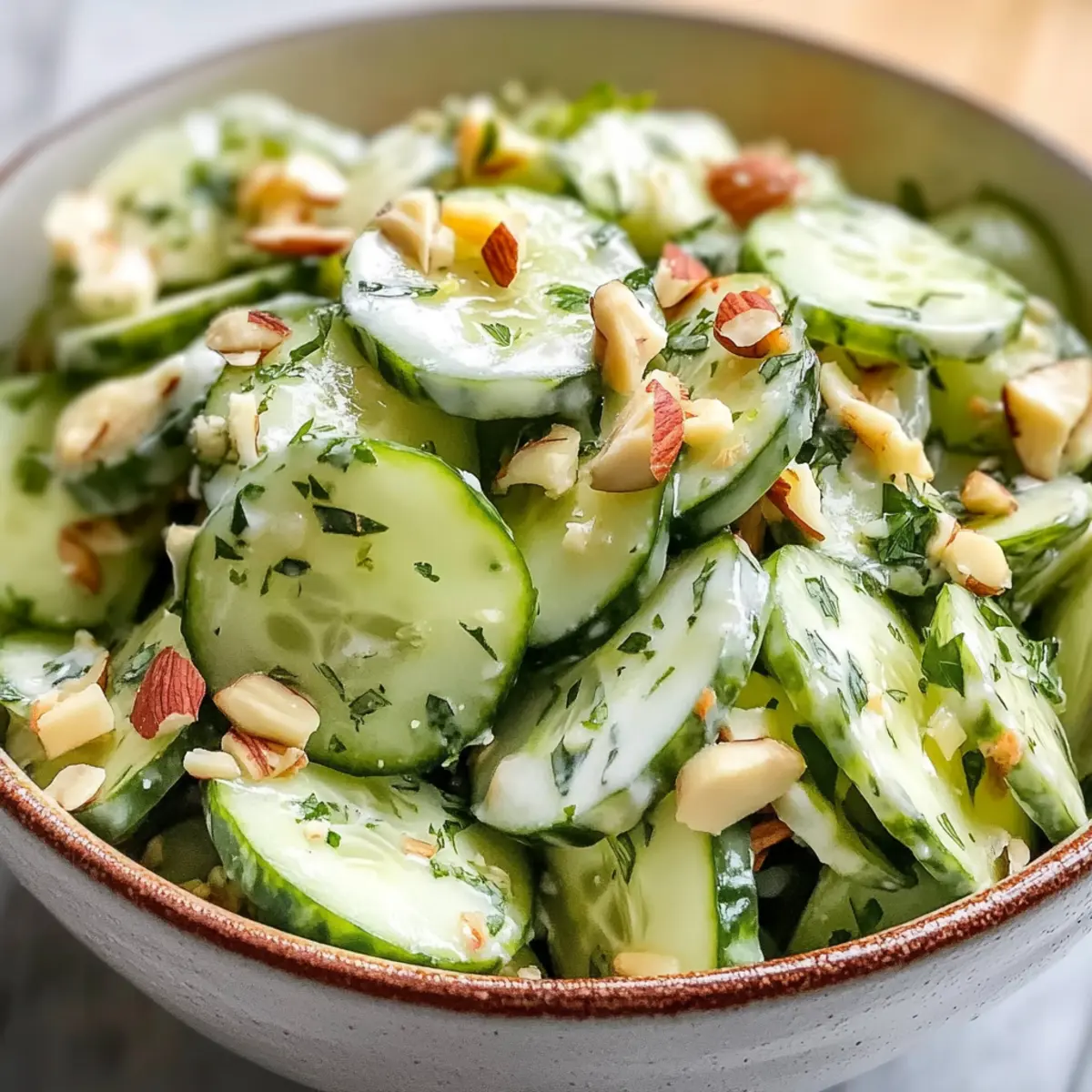 Knuspriger Gurken-Apfel-Salat mit frischem Dressing