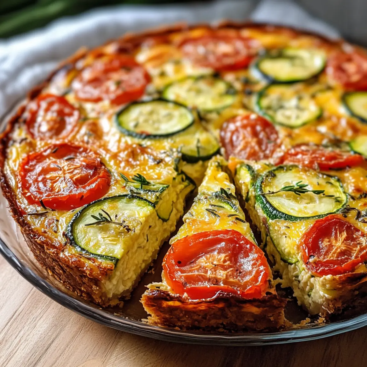 Krustenloser Zucchini-Tomaten-Quiche