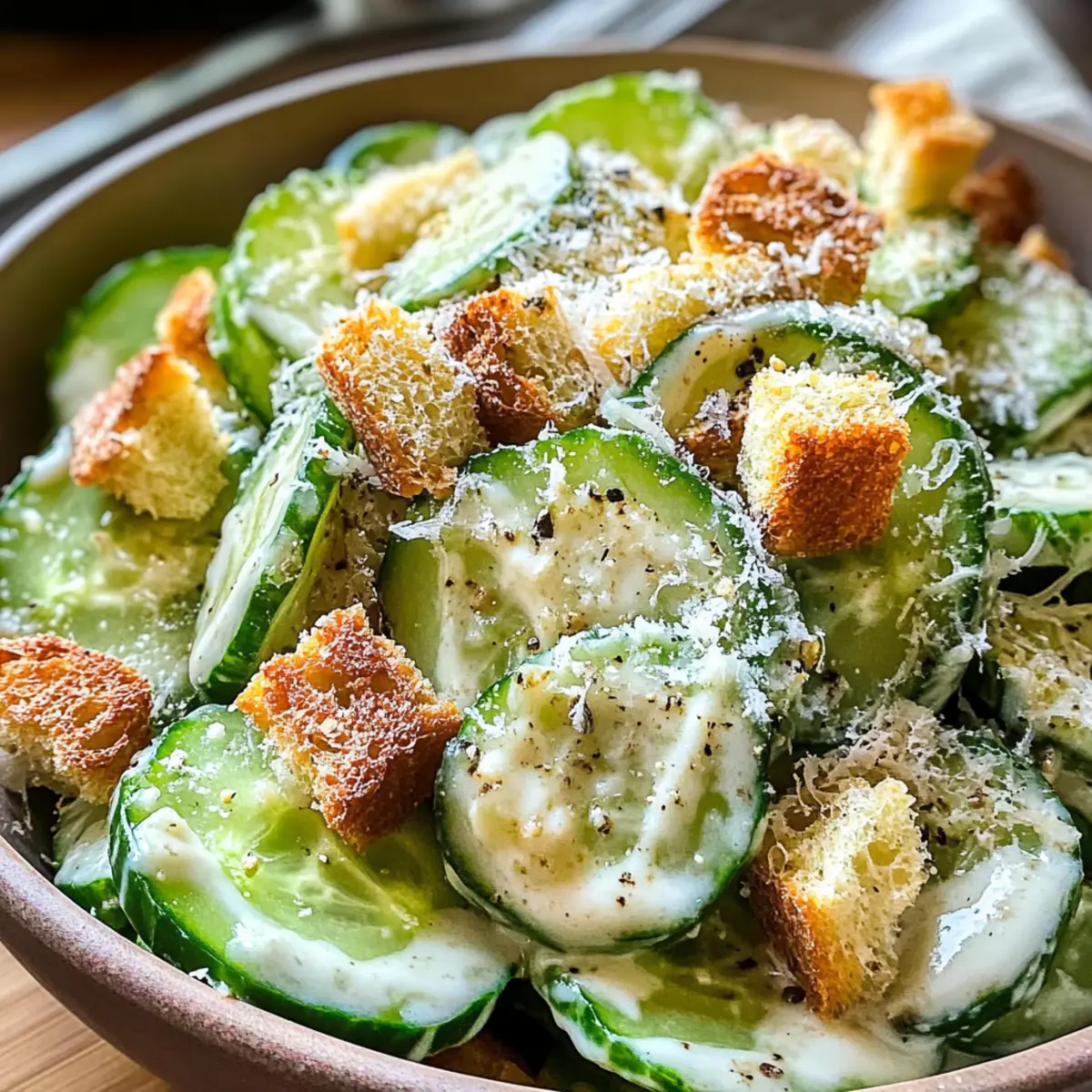 Gurken Caesar Salat