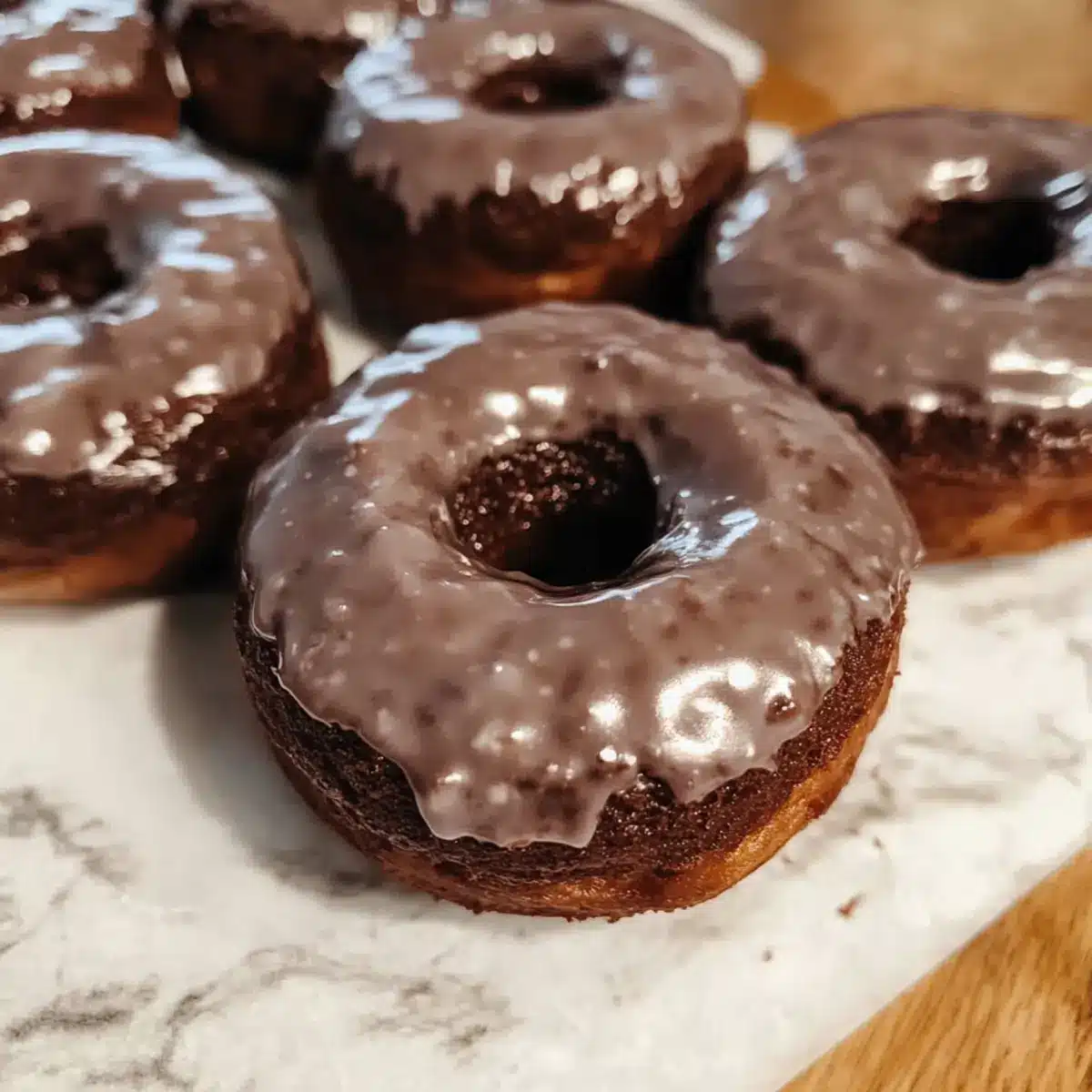 Glasierten Schokoladenkuchen-Donuts