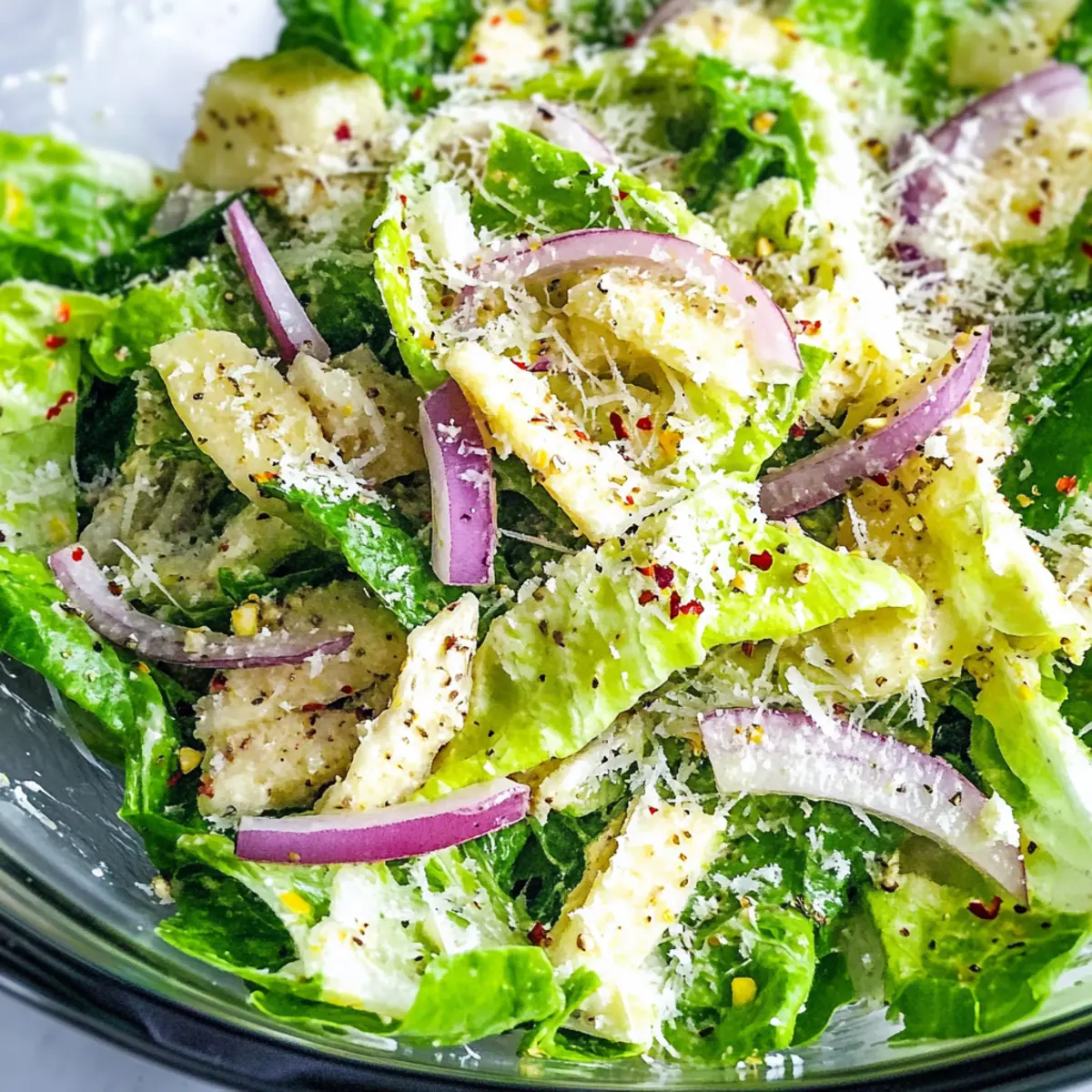 Zitronen Parmesan Salat mit Kopfsalat