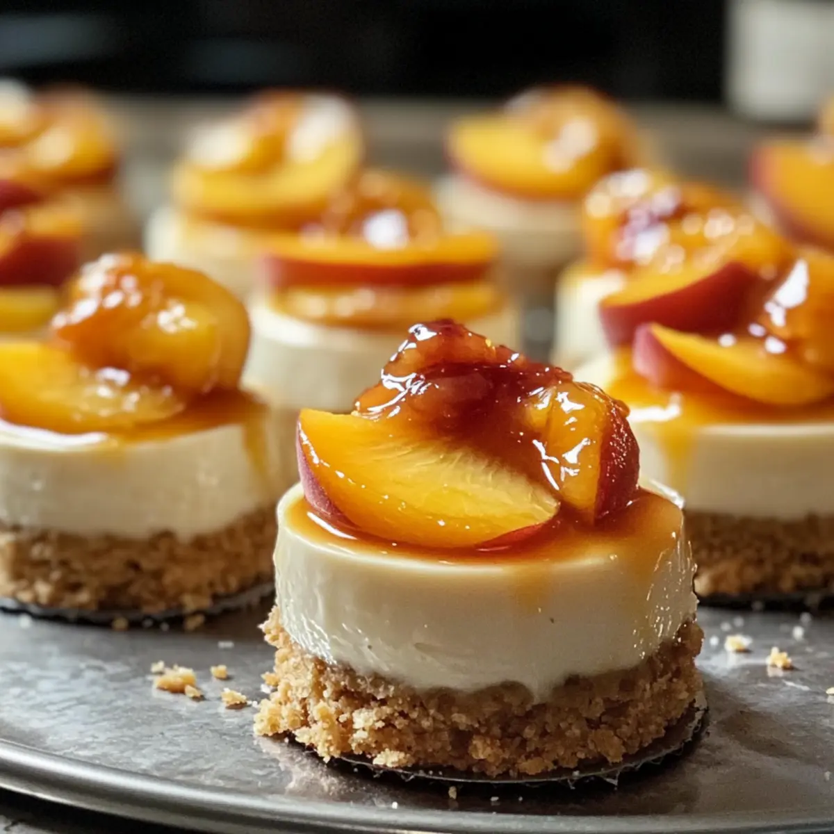 Mini Pfirsich Cobbler Käsekuchen