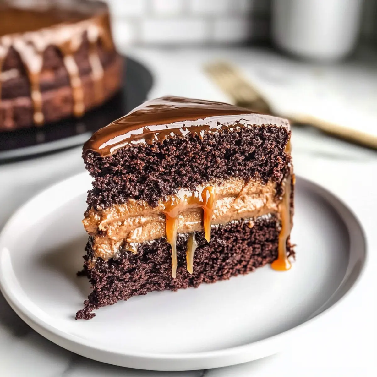 Feuchter Schokoladen-Karamellkuchen