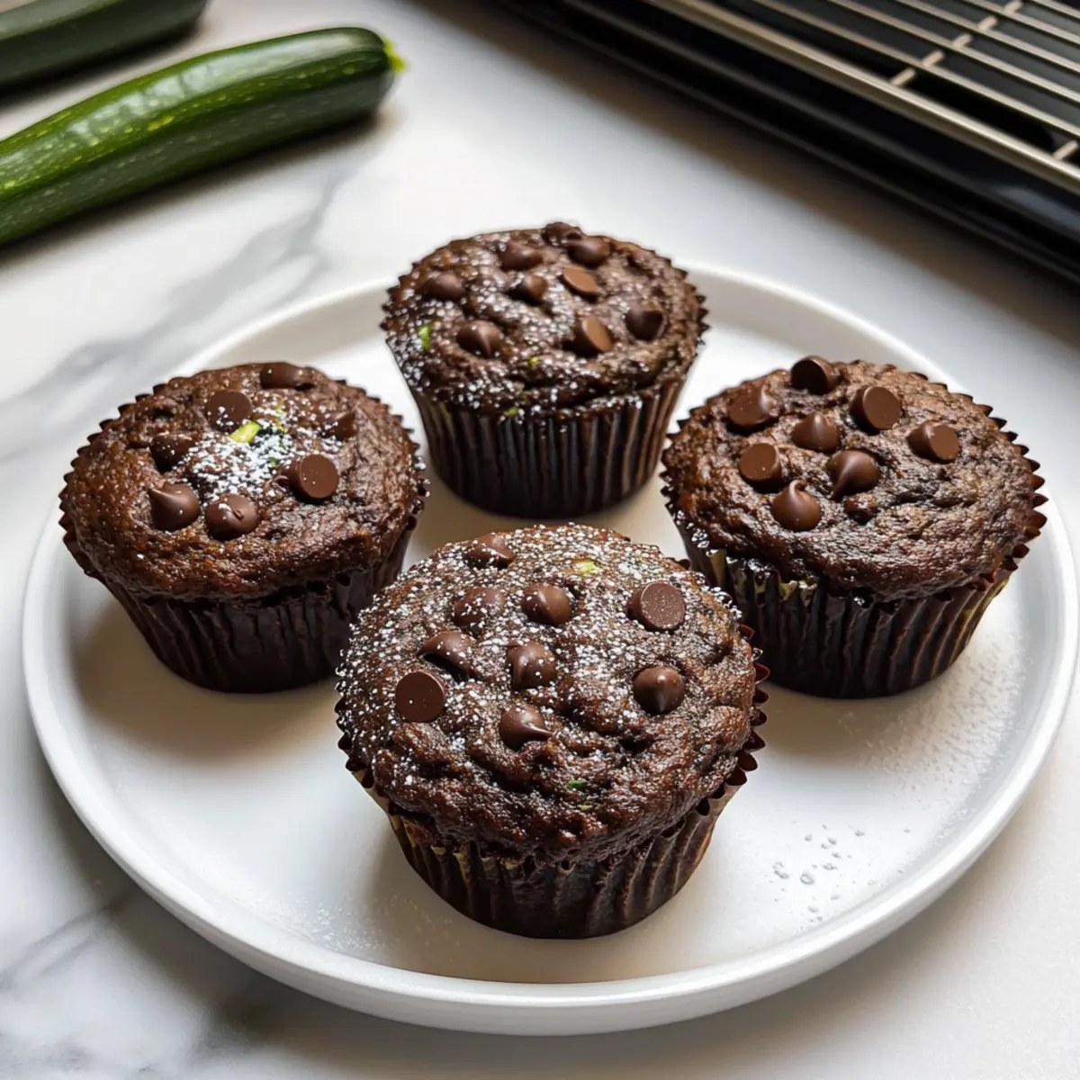 Feuchte Schokoladen-Zucchini-Muffins