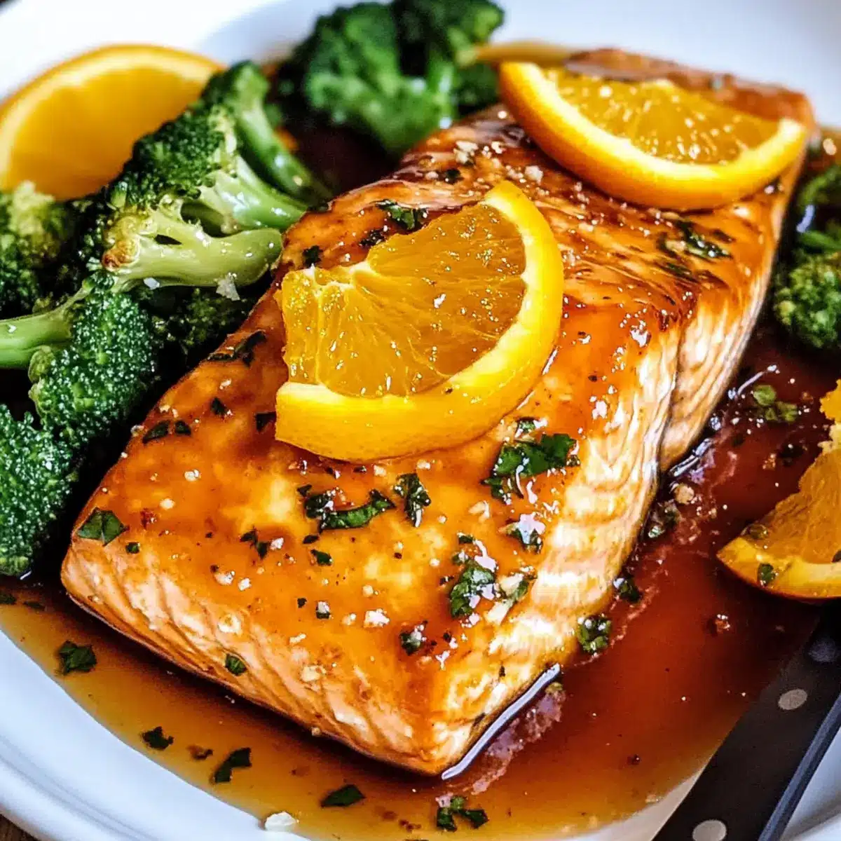 Orangeglasierter Lachs
