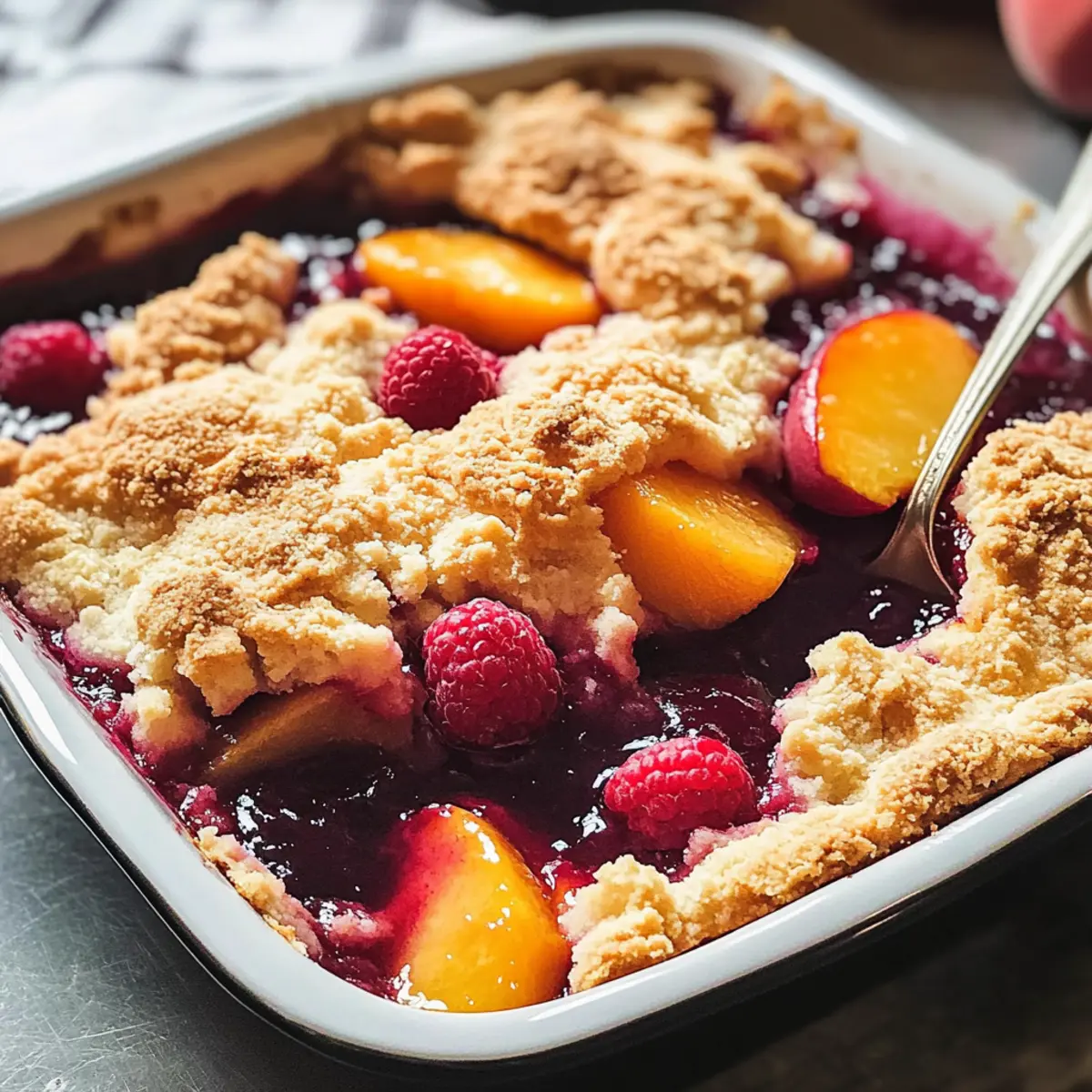 Pfirsich- und Himbeer-Cobbler