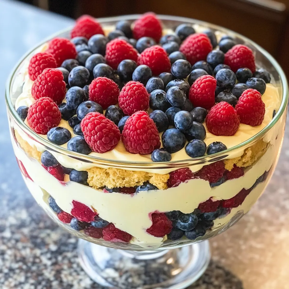 Rot, Weiß und Blau Schichtdessert