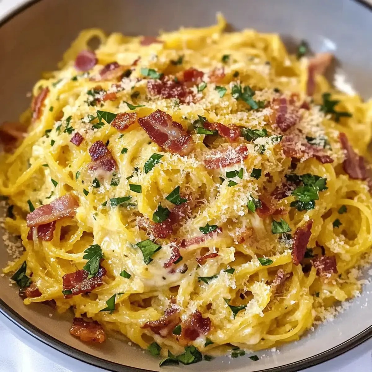 Spaghetti-Kürbis-Carbonara