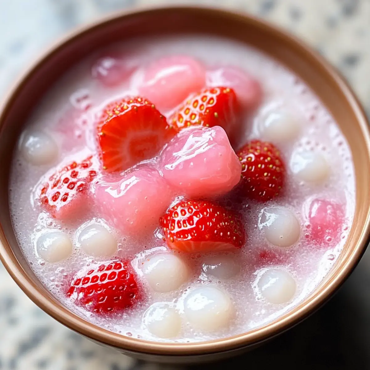 Erdbeer Kokosnuss Tapioka Dessert