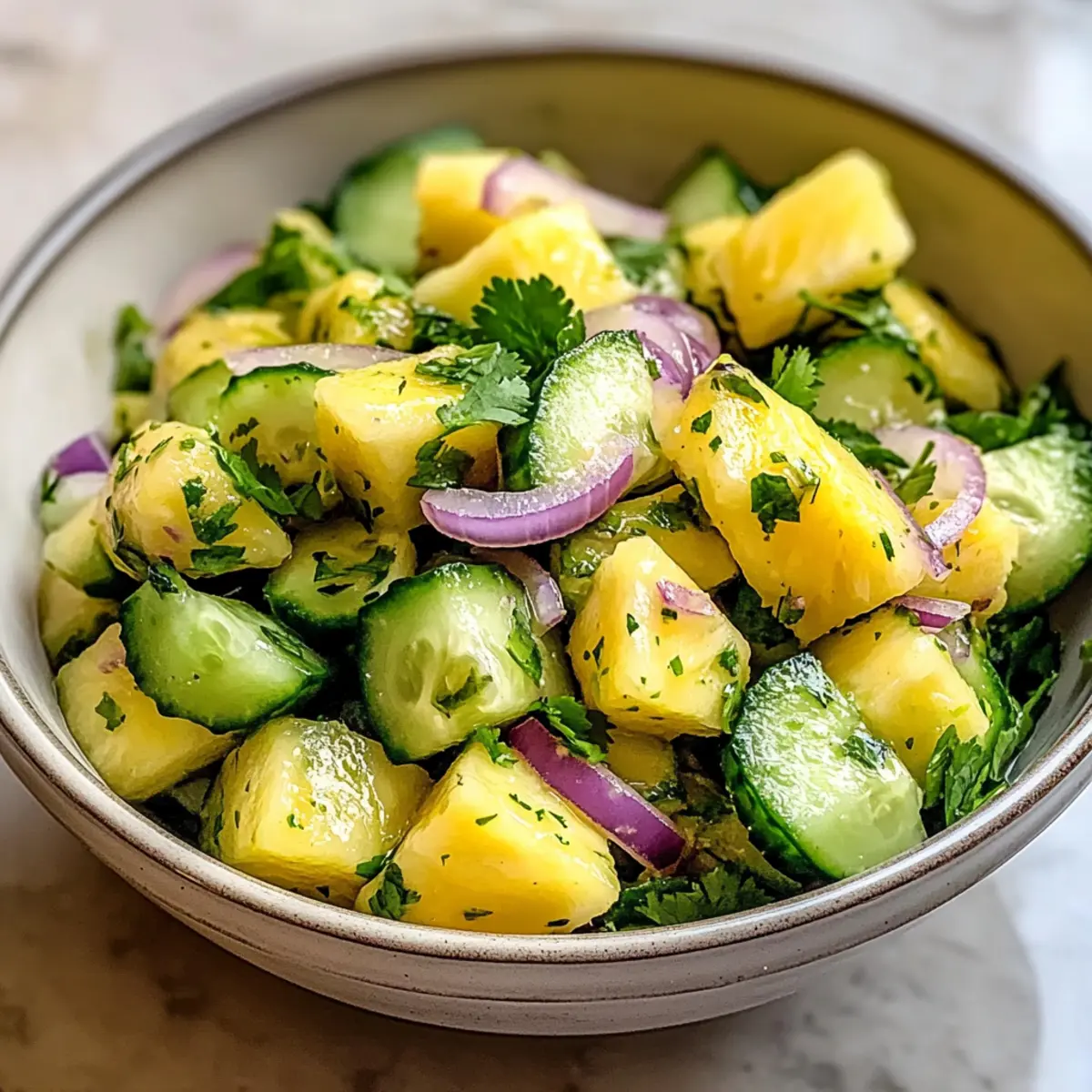 Süßer Ananas Gurkensalat