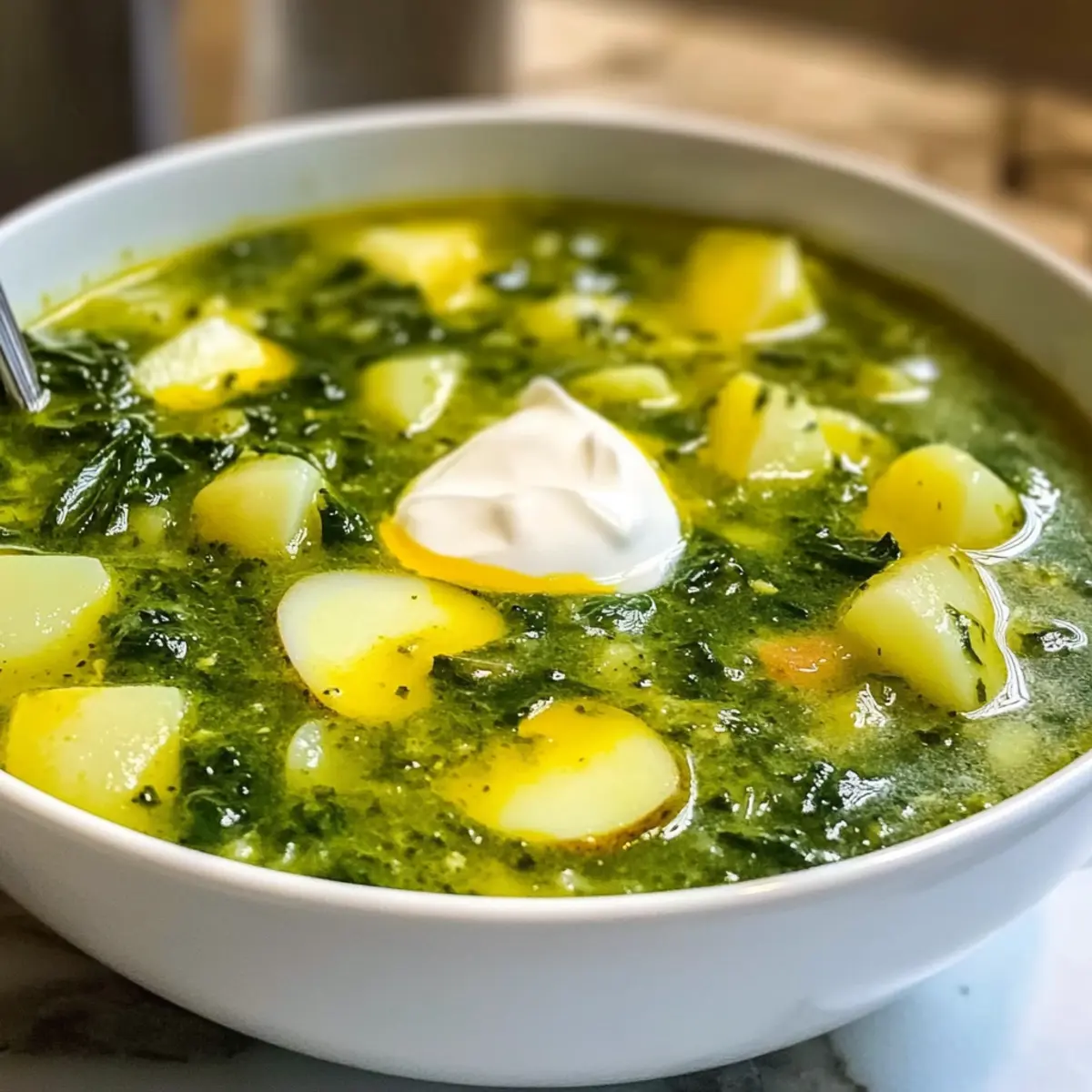 Ukrainische Spinat Suppe