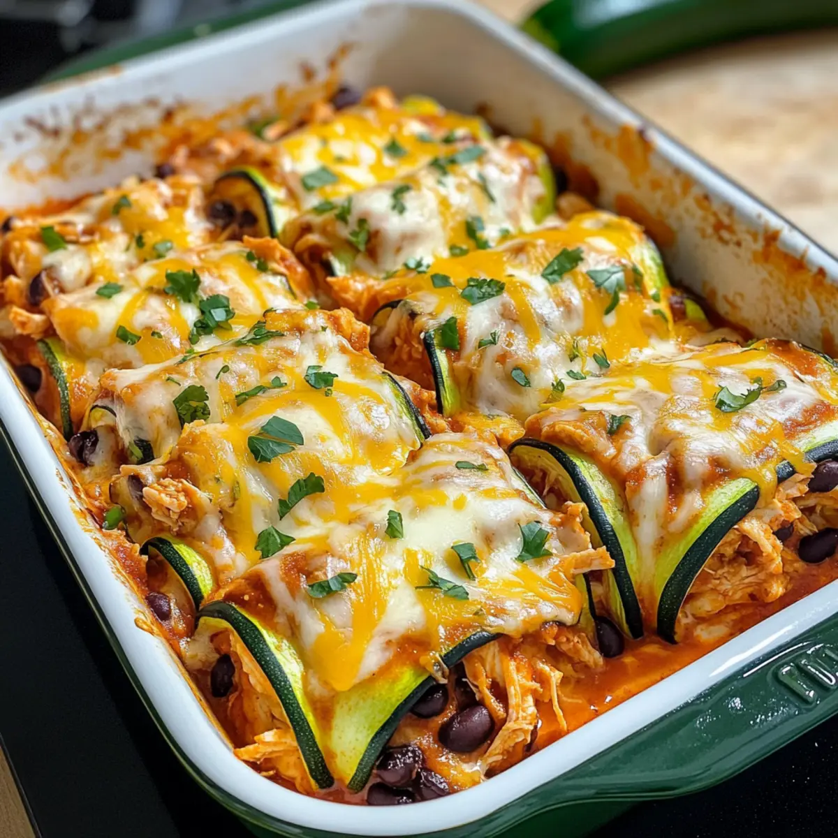 Zucchini Enchilada Roll Ups: Zucchini Enchilada Rollenfüllung