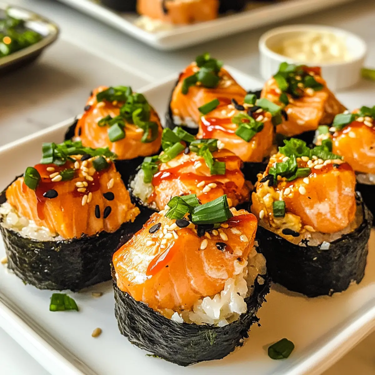 Gebratene Lachs-Sushi-Becher
